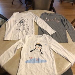 Lot of 5 Girls Long Sleeve Tees